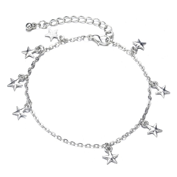 Boho Anklet Silver Star Charms NEW!! - Picture 2 of 5